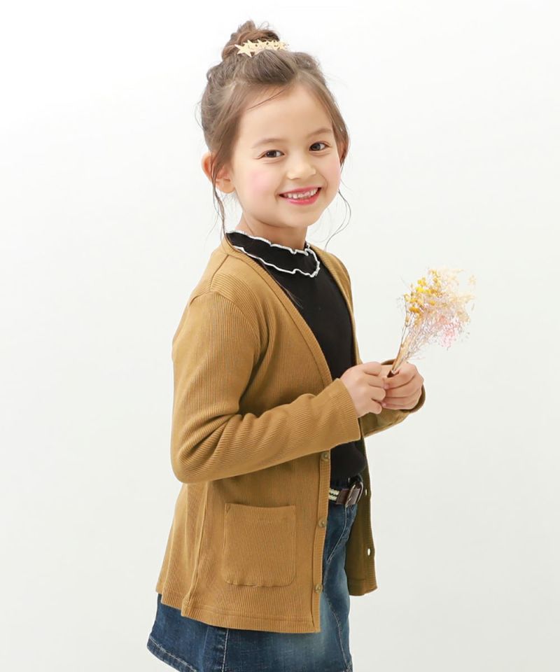 セール商品 devirock 無地リブカーディガン デビロック 子供服 キッズ トップス カーディガン パープル ブラウン ピンク レッド  www.transtorres.net
