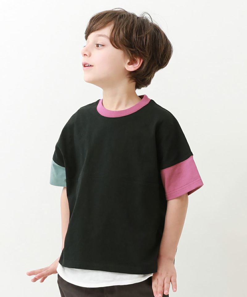 無地＆切替 オーバーサイズ 半袖Tシャツ | 子供服の通販 デビロック