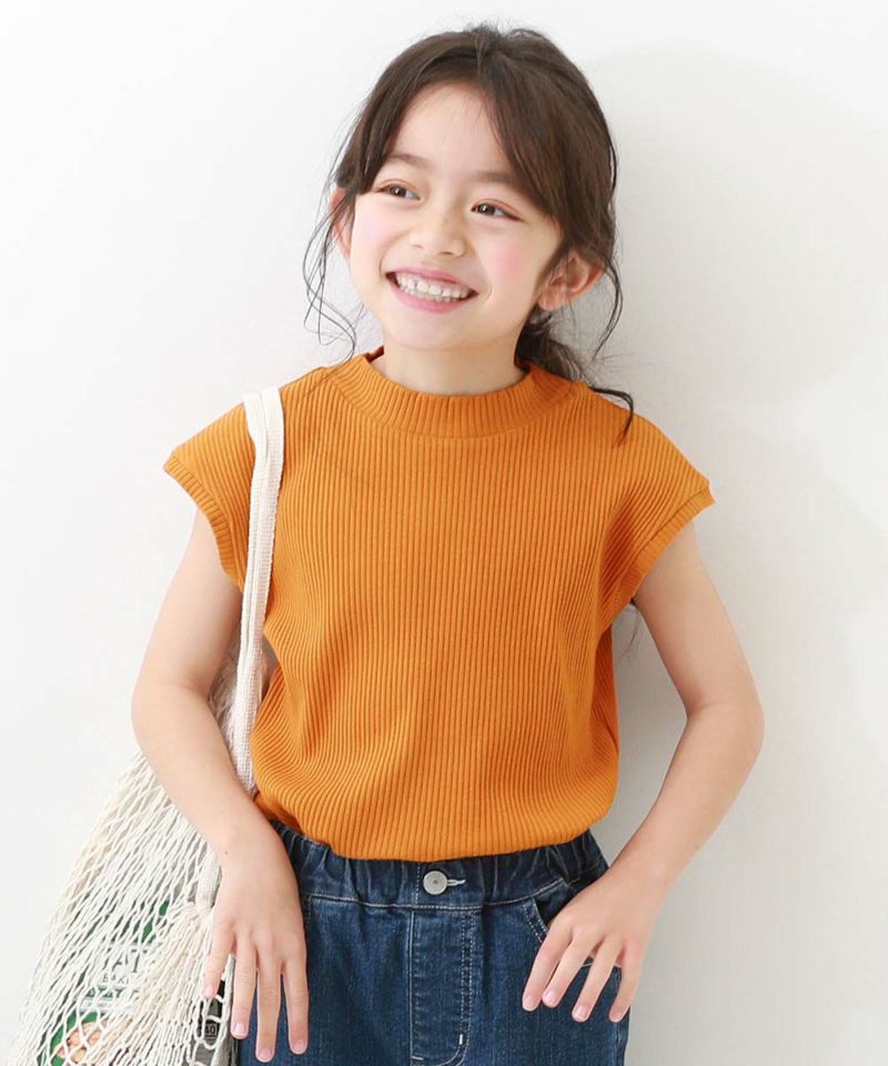 フレンチスリーブ リブ半袖Tシャツ | 子供服の通販 デビロック フレンチスリーブ リブ半袖Tシャツ | 子供服の通販 デビロック