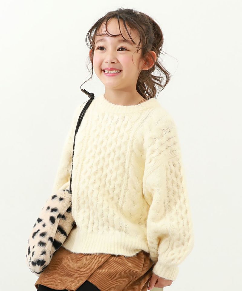 38%OFF】洗える ビッグシルエット ケーブル編み やわらかニットプルオーバー | 子供服の通販 デビロック公式サイト