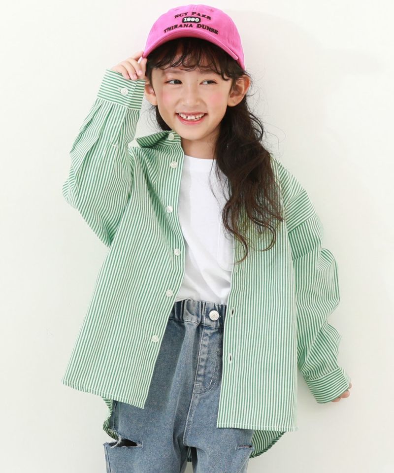 20%OFF】ビッグシルエット カラー ストライプシャツ | 子供服の通販