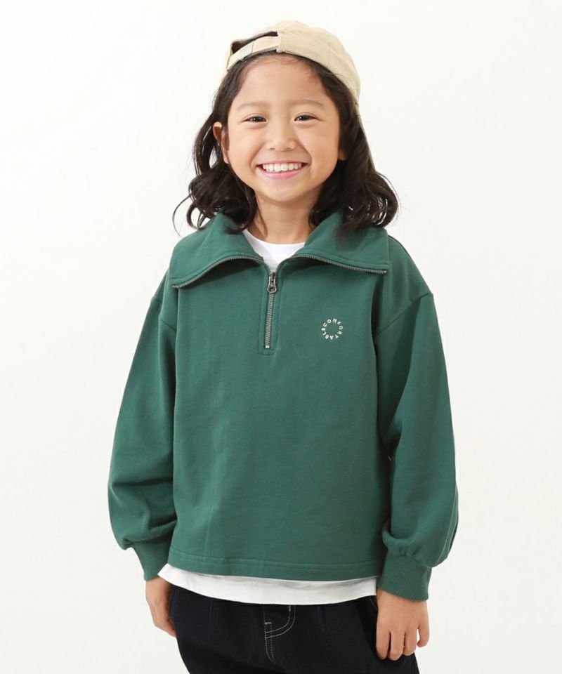 【予約中！】 アウトレットSALE60%OFF/返品不可】ミニ裏毛 ハーフジップ トップス