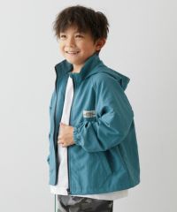 撥水 ナイロン フード収納付き 配色ラグラン ウインドブレーカー