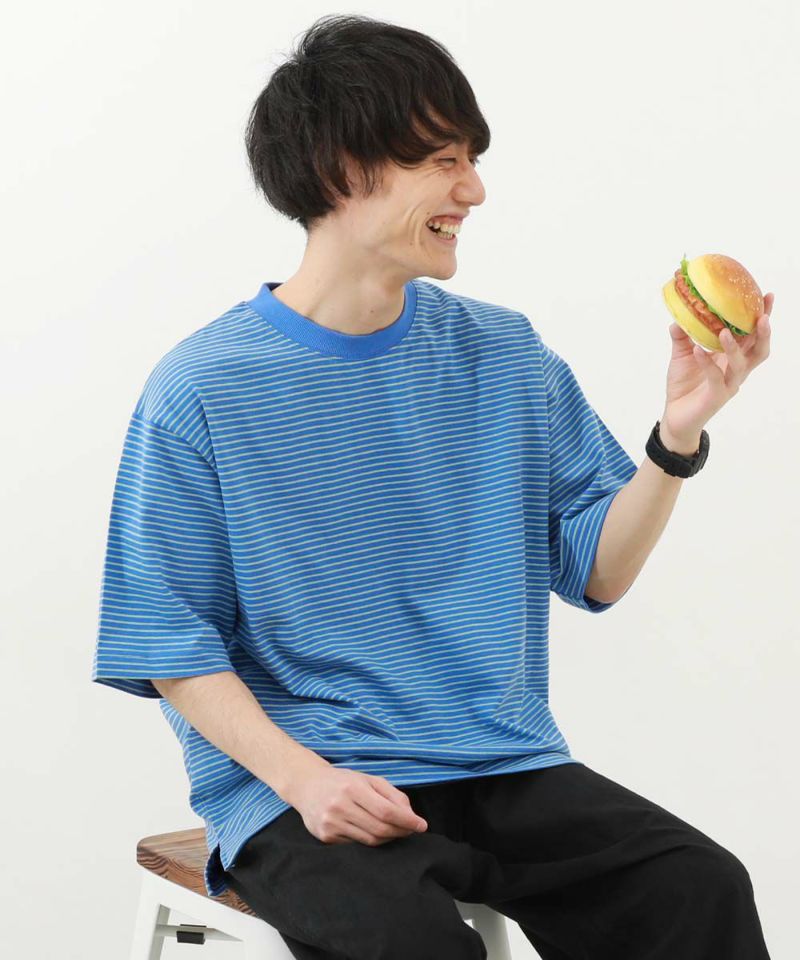 綿100% お洗濯してもよれにくい ビッグシルエット 大人 ボーダー