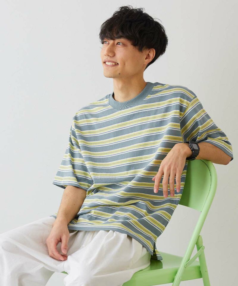 綿100% お洗濯してもよれにくい ビッグシルエット 大人 ボーダー