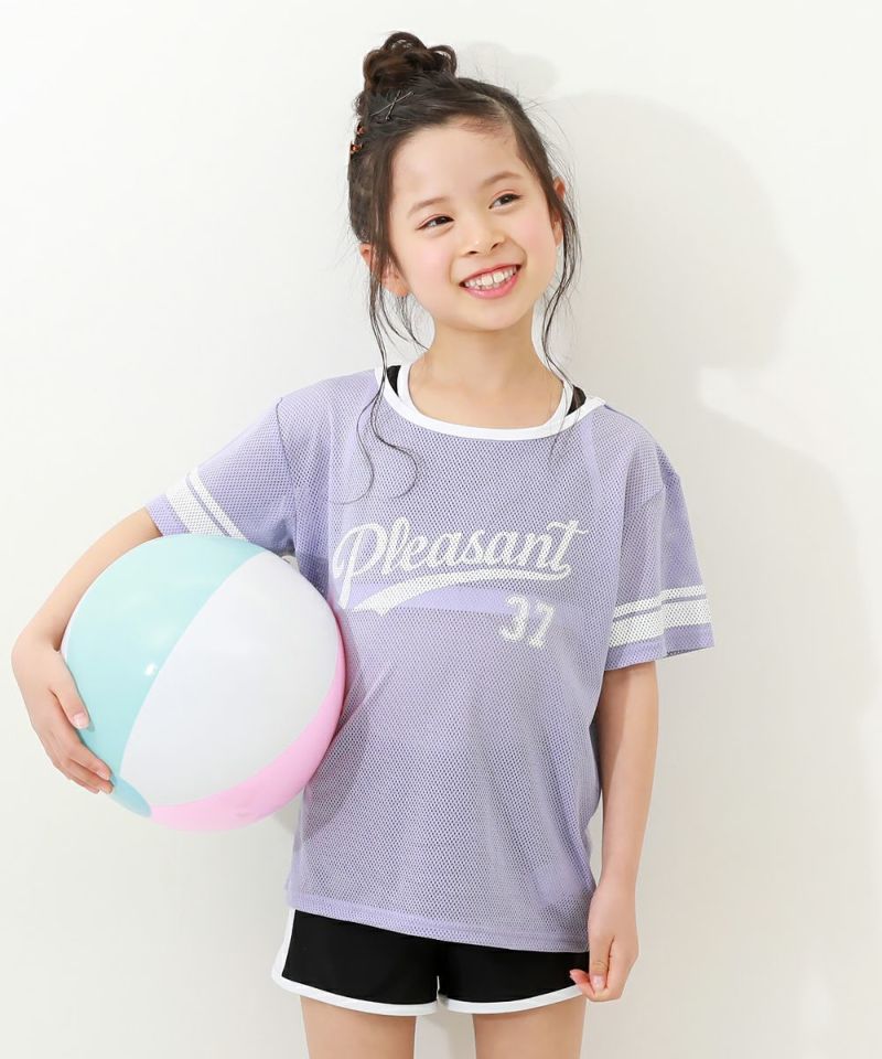 デビロック/devirock【公式】メッシュTシャツ付き 3Pセパレート水着 100 スミクロ 子供服 キッズ 女の子