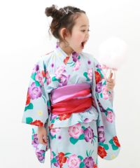 着くずれしにくい ワンピースになる2WAY 浴衣 セパレート 帯2本 4点セット | 子供服の通販 デビロック公式サイト