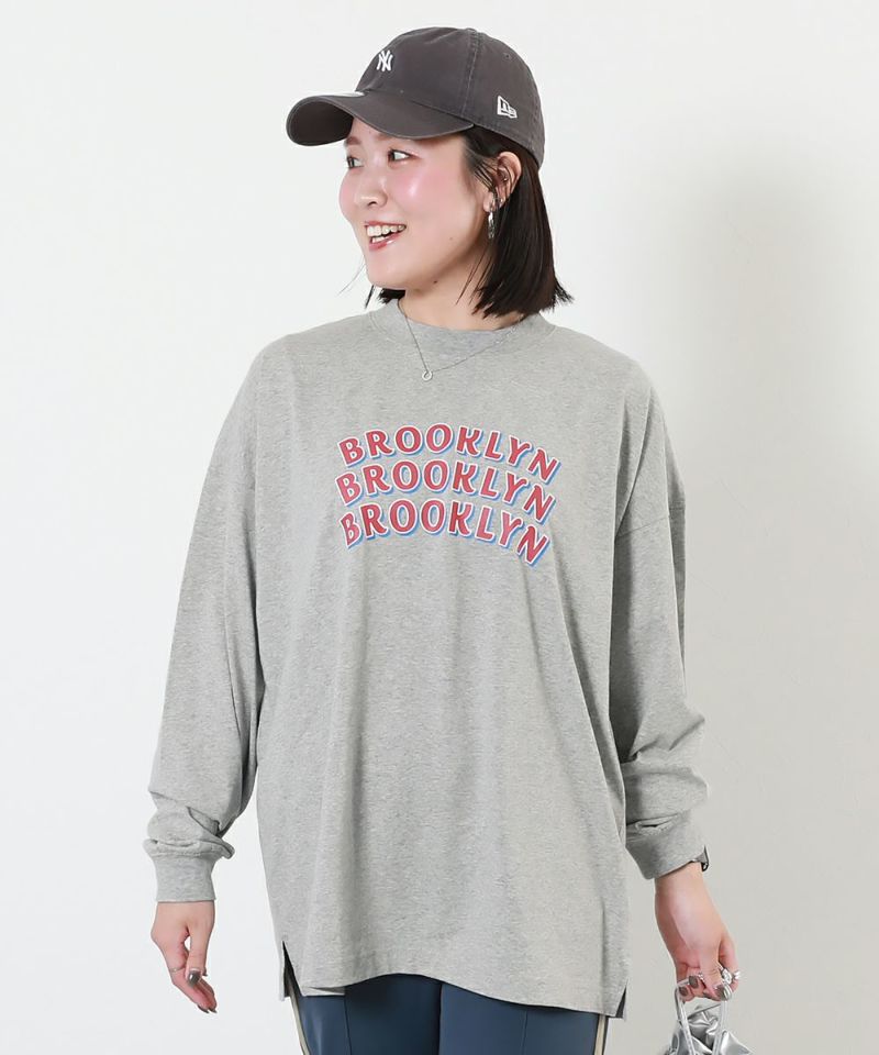 12%OFF】綿100% 大人 デビラボ プリント 袖リブ 長袖Tシャツ