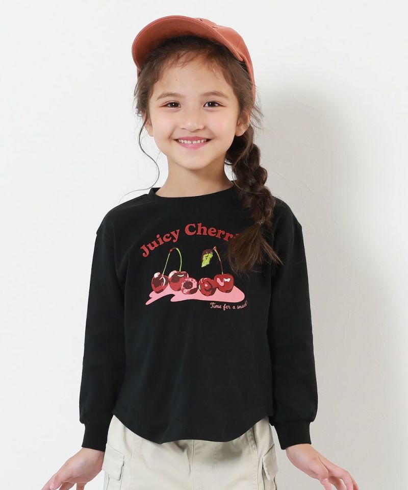 10%OFF】綿100% デビラボ ガールズ プリント 長袖Tシャツ 10%OFF】綿100% デビラボ ガールズ プリント 長袖Tシャツ
