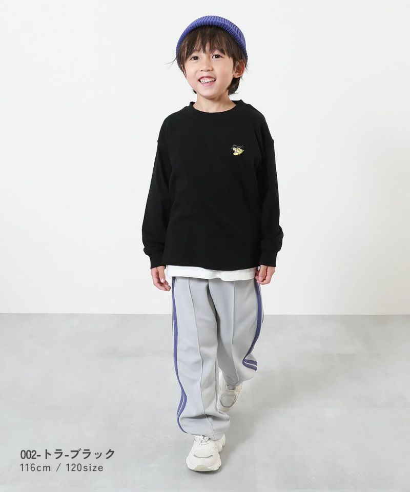 2枚セット ボンポワン 長袖 スモック  12A と長袖カットソー もちもちストレッチ ワンポイント刺繍 長袖Tシャツ | 子供服の