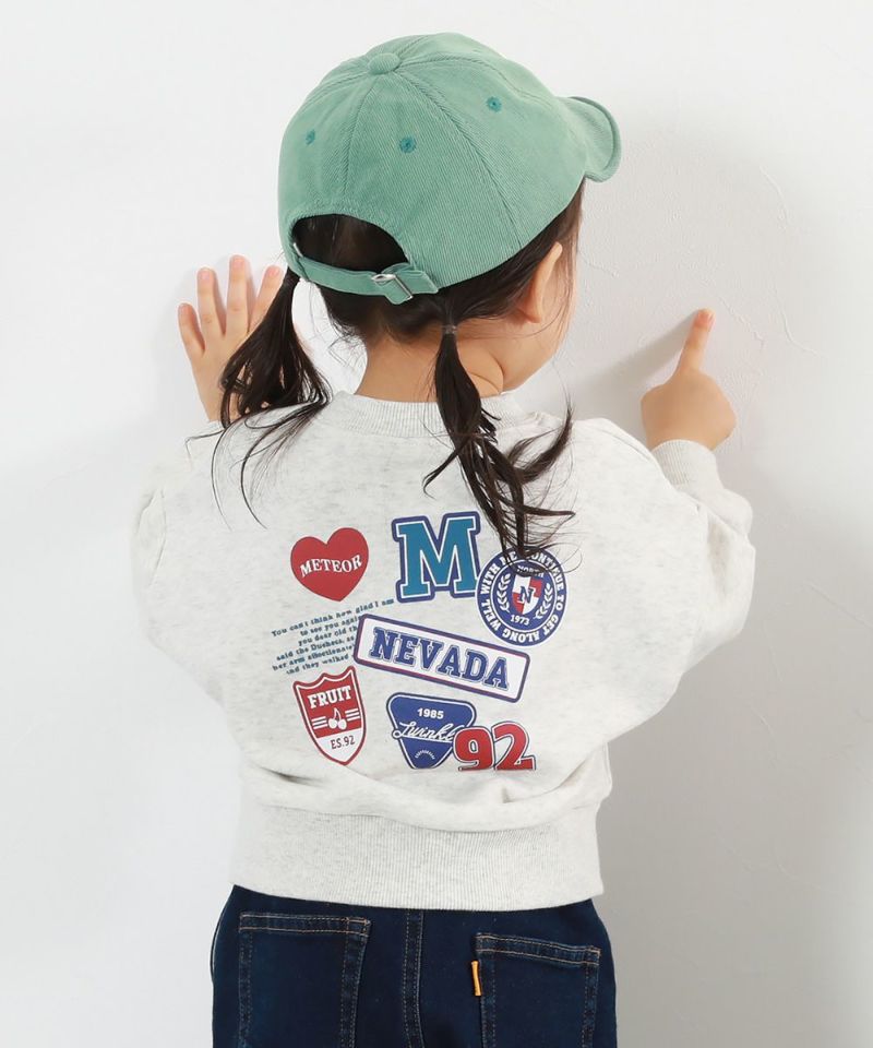 37%OFF】デビラボ ガールズ プリント クロップド丈 トレーナー