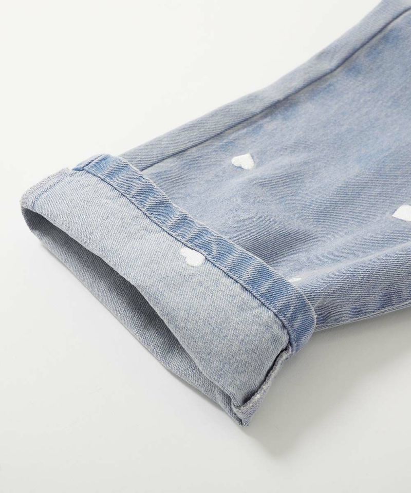 ハート刺繍 デニム ワイドパンツ | 子供服の通販 デビロック公式