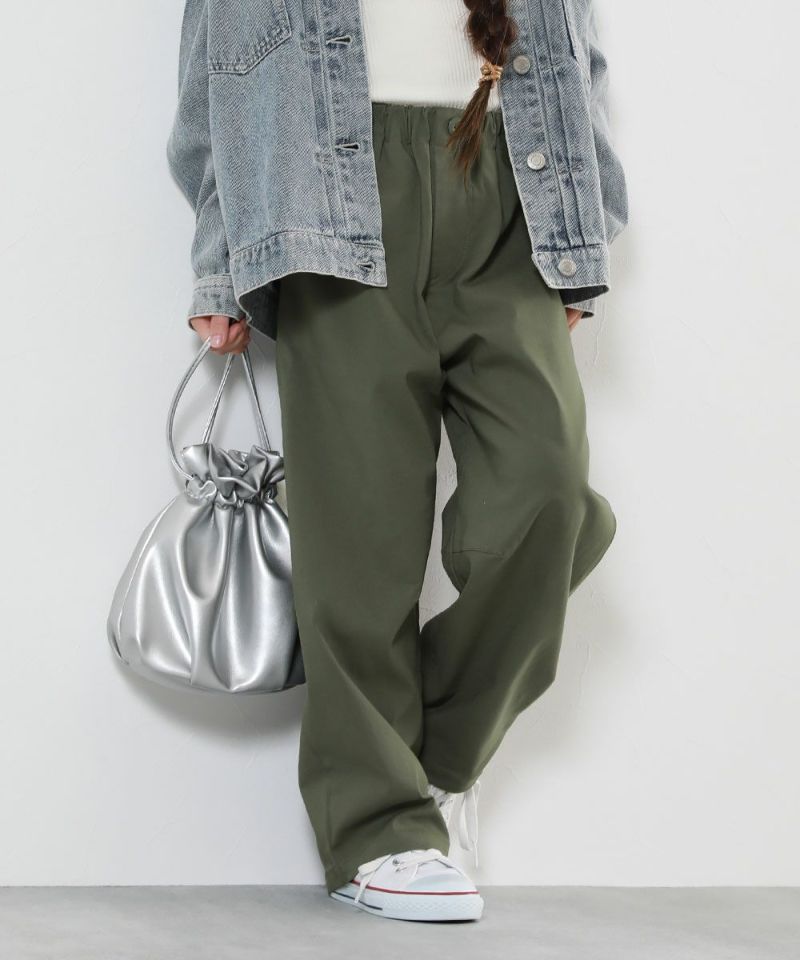 ichi ツイルストレッチワイドパンツ｜ナチュラルファッション