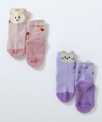 靴下おまとめきーちゃん⭐︎ 2足セット 1人で履きたい 取っ手付きモチーフソックス | 子供服