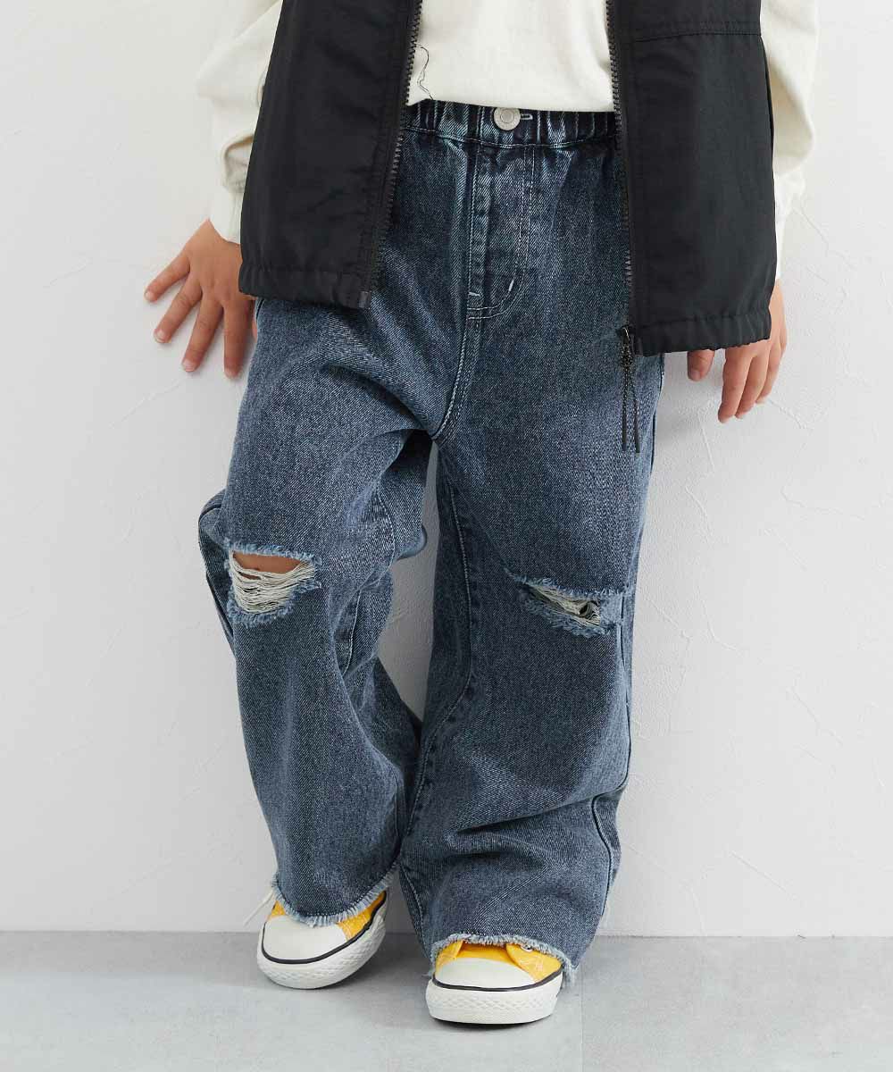 ケミカル ダメージ ストレートデニム | 子供服の通販 デビロック公式サイト