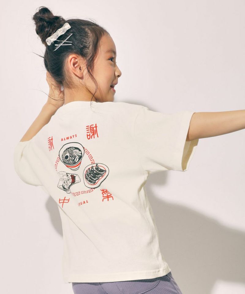 20%OFF】綿100％ デビラボ×【アジア食堂】 BIGシルエット プリント半袖