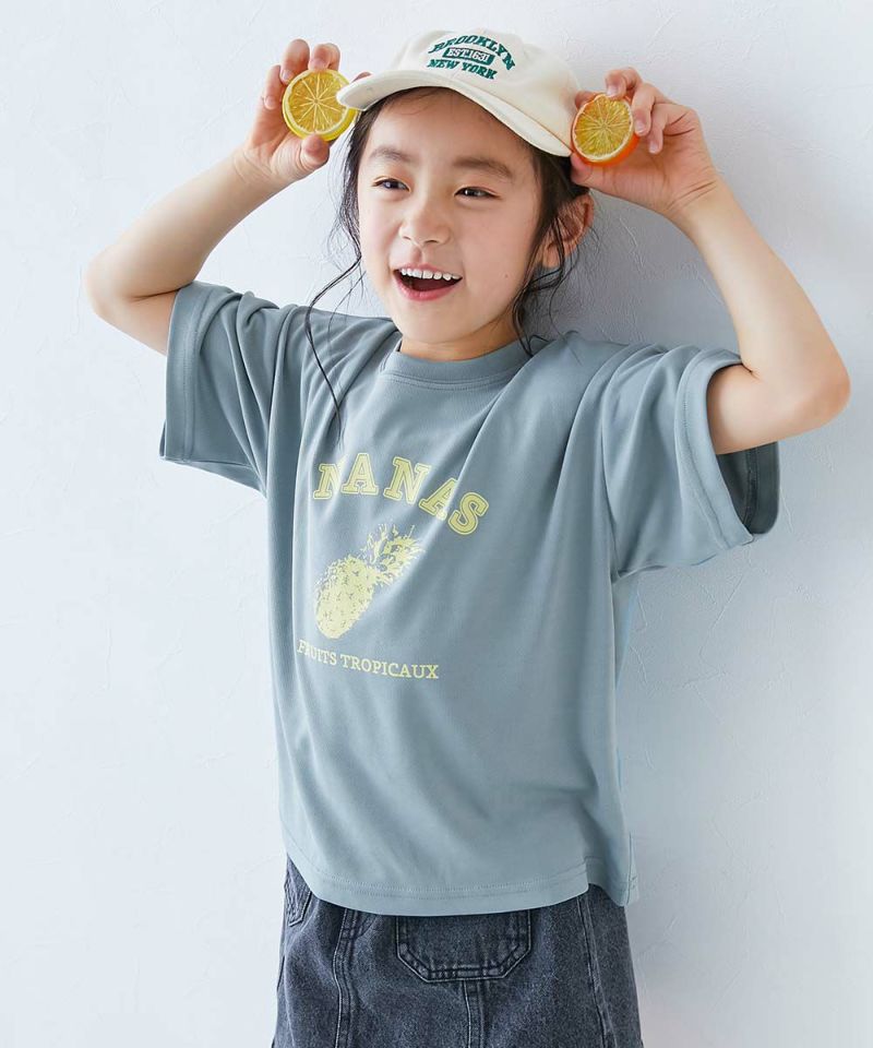 速乾 サラっとストレッチ メッシュ ガールズ デビラボ 半袖T