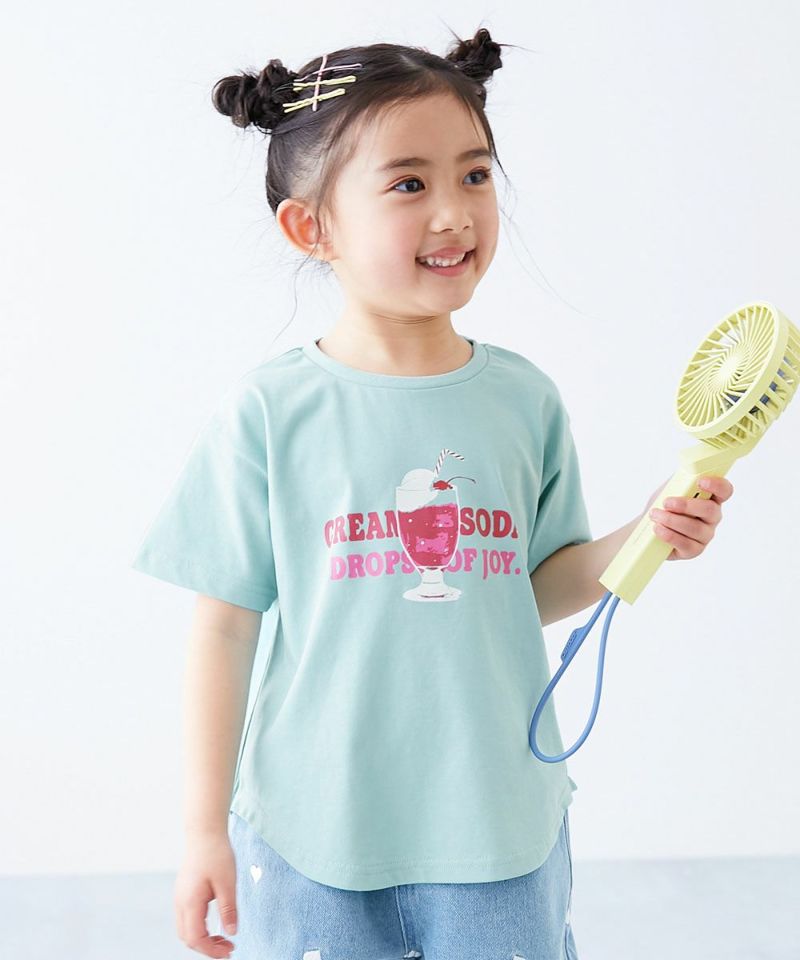 38%OFF】【ひやシャリ】接触冷感 デビラボ ガールズ プリント半袖T