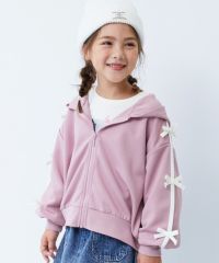 リボン付き サイドライン おめかし ジップパーカー | 子供服の